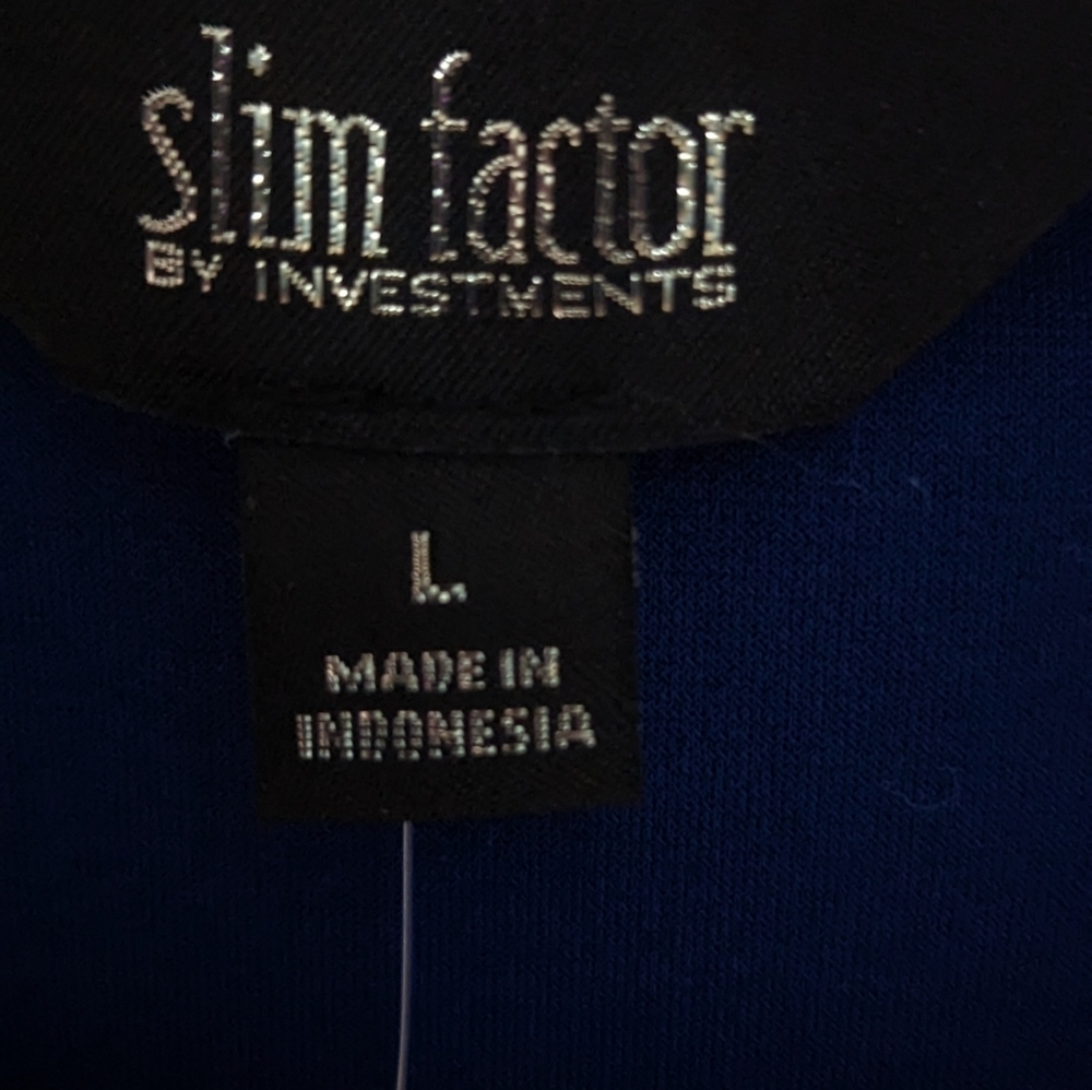 Slim Factor by Investments 3/4 Sleeve V-Neck Collar - Picture 2 of 6